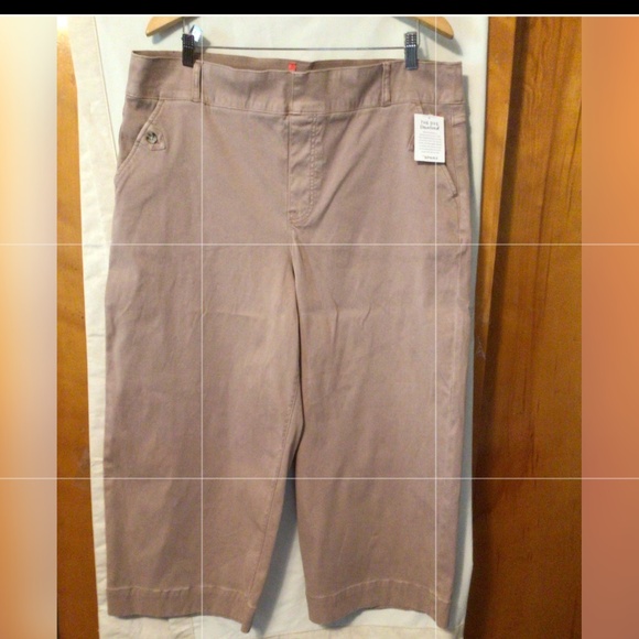 SPANX TWILL CROPPED WIDE LEG PANTS SZ 3X PETITE NWT - Picture 1 of 14